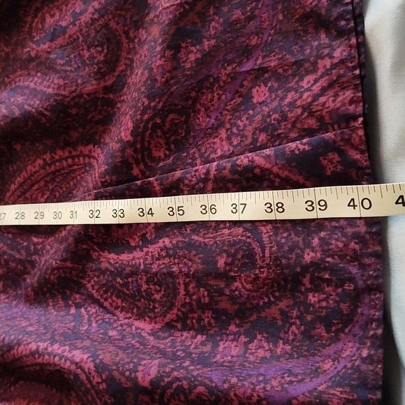 Land's End Dress 16 V Neck Sleeveless Knee Length Midi Purple Paisley A-Line - Picture 8 of 16